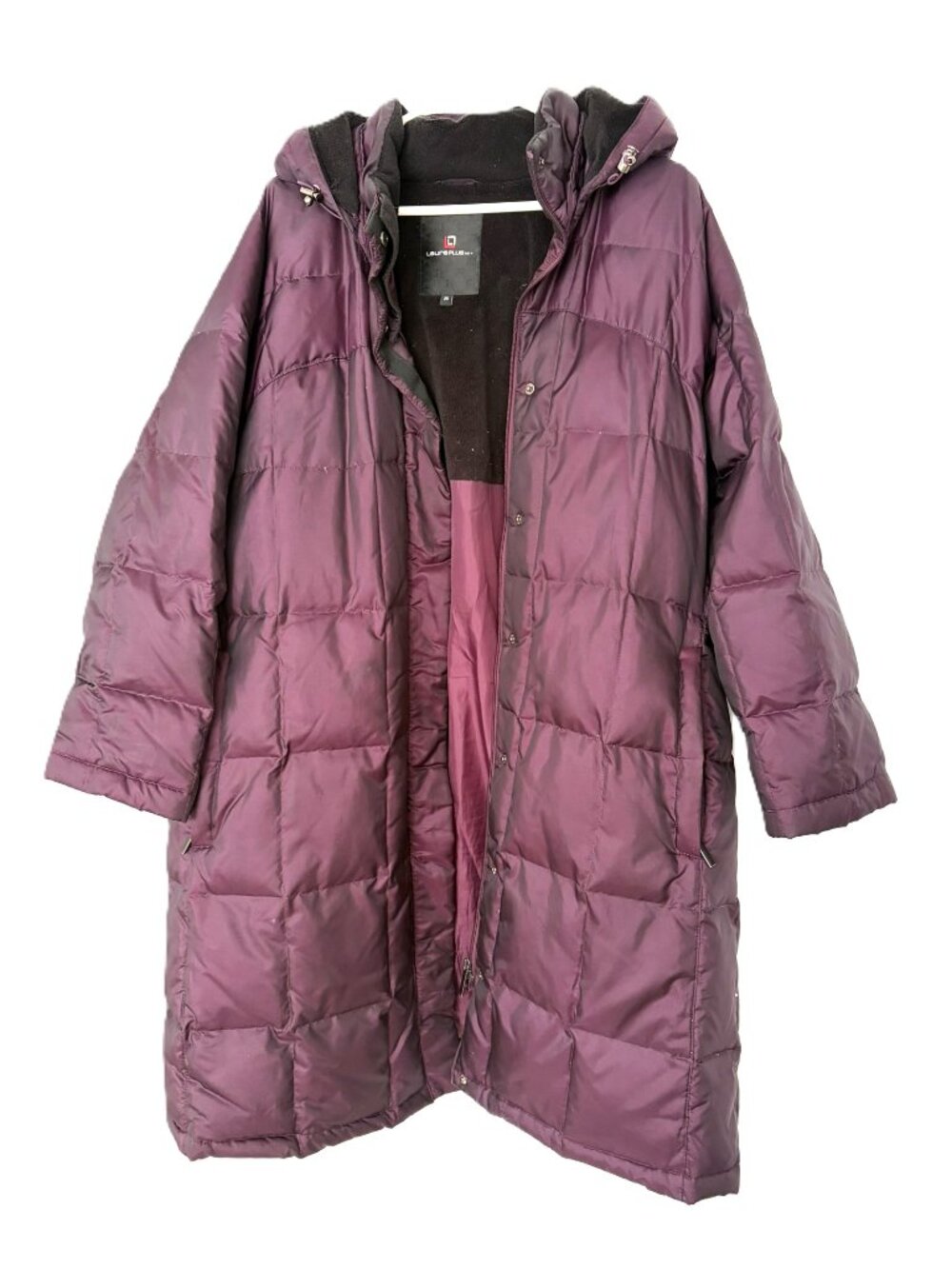 Laura Long Quilted Purple Puffer Down Coat Size 2X